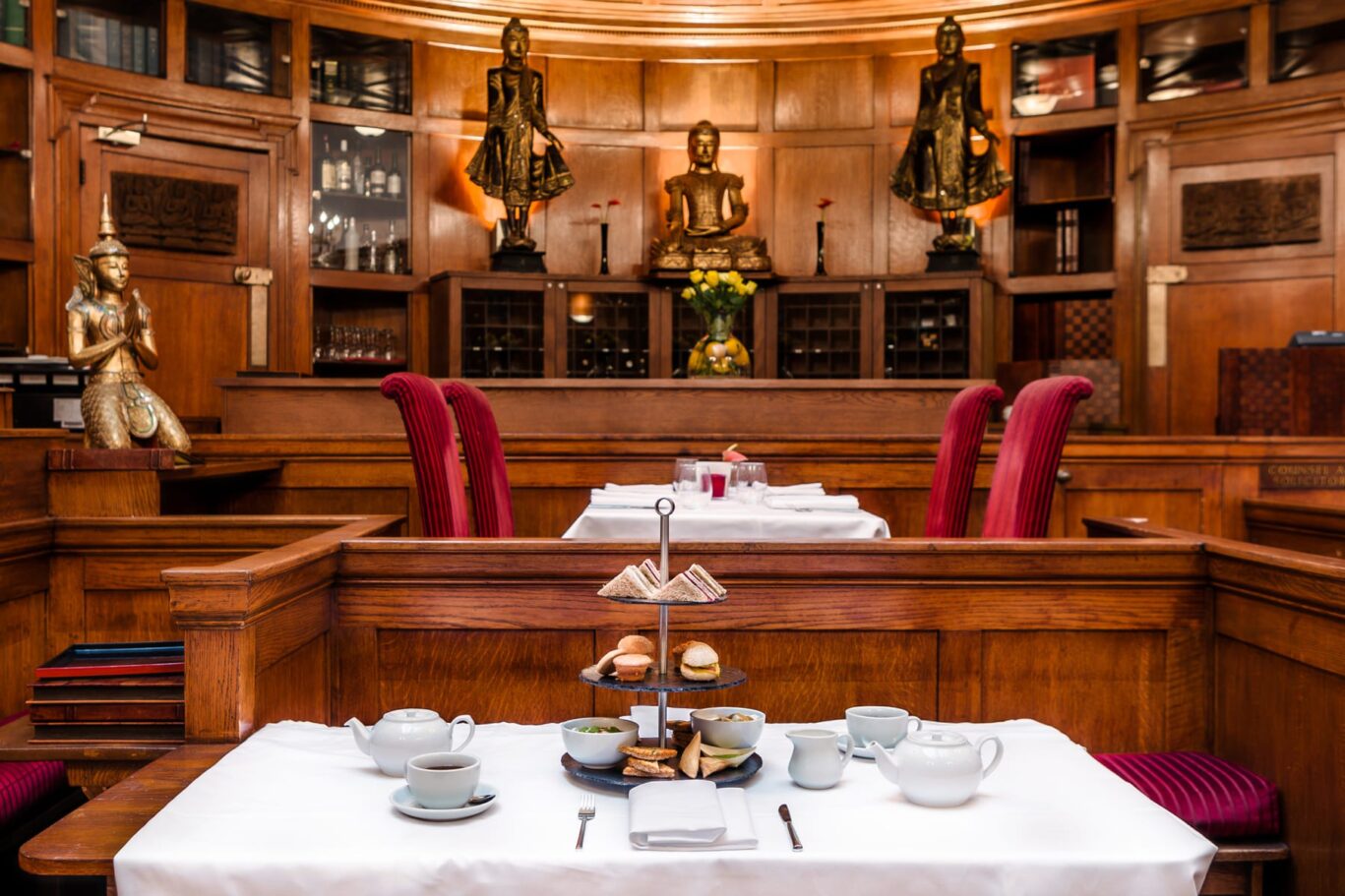 Silk Restaurant with afternoon tea laid out.